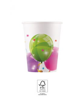 Procos Kvalitné kompostovateľné poháre - Trblietavé balóny 8 ks