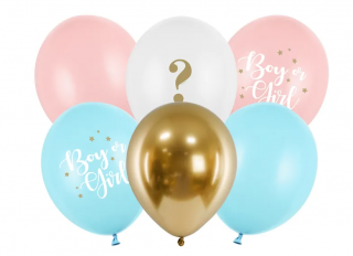 Sada latexových balónov - Chlapec alebo dievča ? 6 ks