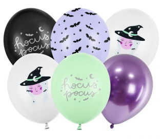 Sada latexových balónov - Halloween Čarodejnica mix 6 ks