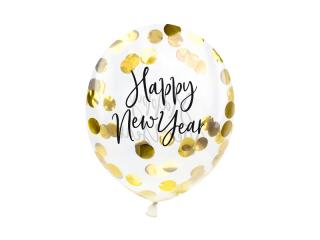 Sada latexových balónov s konfetami - Happy New Year 3 ks