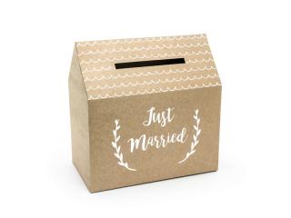 Svadobná krabička na obálky, peniaze - Just Married