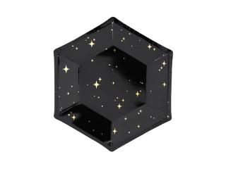 Taniere - čierne so zlatými hviezdičkami 20 cm 6 ks