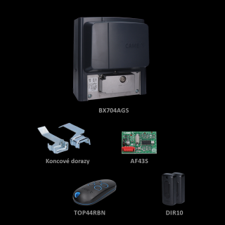 CAME BX704 PLUS ATOMO sada pre posuvnú bránu do 400kg, 1x BX704AGS (230V, 420W, 300N) 1x ZBX7N, 1x AF43S, 1x TOP44RBN, 1 pár DIR10