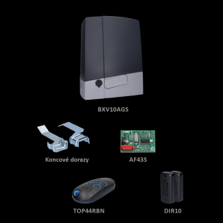 CAME BXV 10 SAFE ATOMO sada pre posuvnú bránu do 1000kg, 1x BXV10AGS (24V, 400W, 1000N) 1x ZN7, 1x AF43S, 1x TOP44RBN, 1 pár DIR10