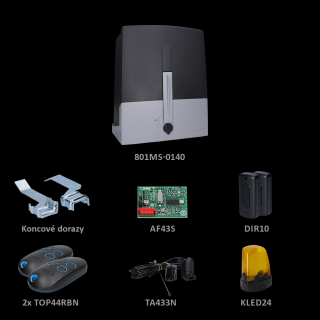 CAME ECO ATOMO sada pre posuvnú bránu do 400kg, 1x 801MS-0140 (24V, 170W, 350N) 1x ZN7, 1x AF43S, 2x TOP44RBN, 1x KLED24, 1 pár DIR10, 1x TA433N