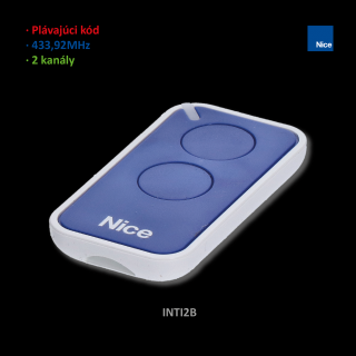 Nice INTI2B vysielač ERA INTI 2-kanálový modrý, 433,92 MHz, plávajúci kód, 56x30x9,5mm