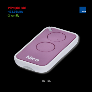 Nice INTI2L vysielač ERA INTI 2-kanálový fialový, 433,92 MHz, plávajúci kód, 56x30x9,5mm