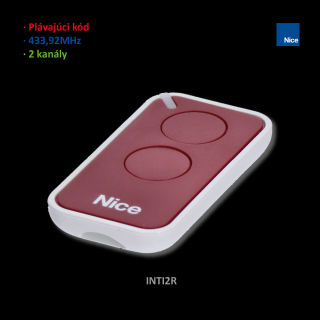 Nice INTI2R vysielač ERA INTI 2-kanálový červený, 433,92 MHz, plávajúci kód, 56x30x9,5mm