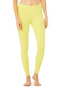 Alo Yoga Airbrush Neon Yellow joga a fitness legíny neónové žlté Veľkosť oblečenia: M