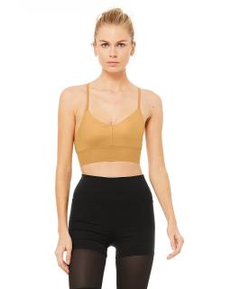 Alo Yoga Lavish Bra joga podprsenka Caramel Glossy béžová hnedá Veľkosť oblečenia: M