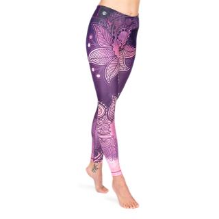Bodhi Niyama Purple Blossom legíny na jogu a fitness Veľkosť oblečenia: L