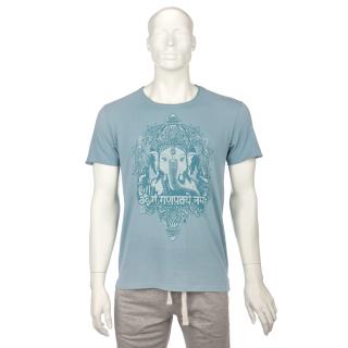 Bodhi Yoga Men Shirt tričko pre mužov Ganesha (modrá vintage) Veľkosť oblečenia: L