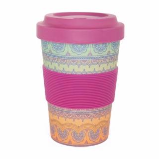 Bodhi Yogi Cup 2 Go Indian Ornaments bambusový pohár 480 ml.