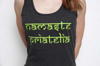 Flexity Joga Tank Top dámske tielko Namaste priatelia (šedá) Veľkosť oblečenia: XS