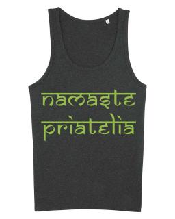 Flexity Joga Tank Top pánske tielko Namaste priatelia (šedá) Veľkosť oblečenia: M