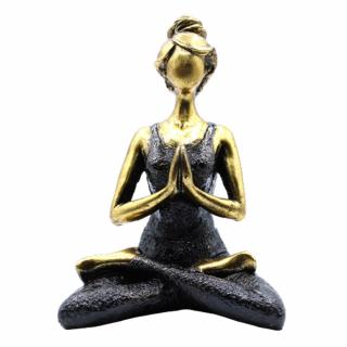 Joga Lady Figurína Namasté - Bronzovo - Čierna 24 cm