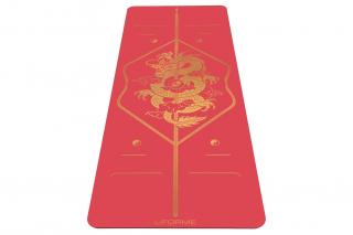 Liforme Gold Dragon mat joga podložka red červená