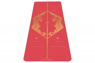 Liforme Gold Phoenix mat joga podložka red červená