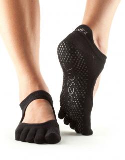 Toesox Fulltoe Bellarina Grip protišmykové ponožky (čierne) Veľkosť oblečenia: M 39-42.5