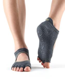 Toesox Halftoe Bellarina Grip protišmykové ponožky (Charcoal) Veľkosť oblečenia: M 39-42.5
