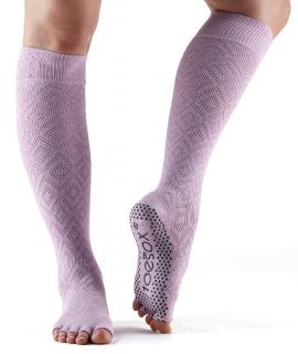 Toesox Halftoe Scrunch Knee Grip protišmykové podkolienky Diamond Freesia fialová Veľkosť oblečenia: M 39-42.5