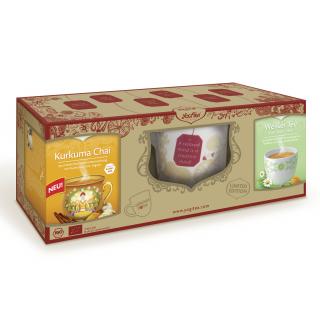Yogi Tea Darčekové balenie s hrnčekom a čajmi Aloe Vera a Kurkuma 2 x 17 nálevových sáčkov
