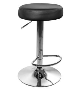 Barová stolička Atlanta čierna s chrómovým podstavcom