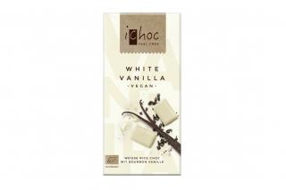 Biela ryžová čokoláda vanilková, iChoc 80 g