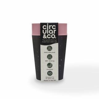 Circular&Co. (rCUP) čierno-ružový termohrnček 0,227l