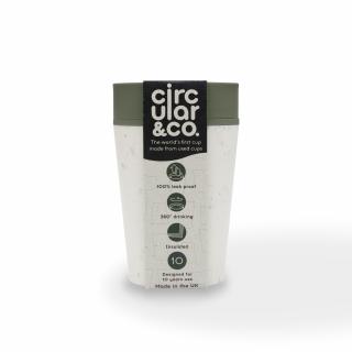 Circular&Co. (rCUP) krémovo-zelený termohrnček 0,227l