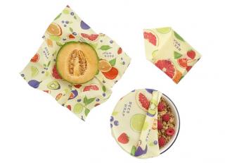 Sada 3 obalov Bees Wrap rôznych veľkostí motív Fruit