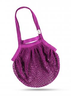 Sieťová taška cez rameno - Bavlnený koš - fialová