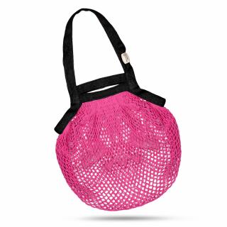 Sieťová taška cez rameno - Letná limitovaná edícia - ružovo-čierna