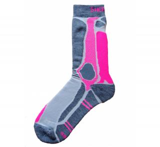 SherpaX DUNAGIRI termo ponožky pink Farba: ružová/sivá, Veľkosť: (35-38)