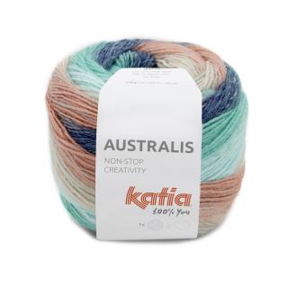 Katia AUSTRALIS Farba: 1227/206 ... Mix koralová-modrá svetlá-džínsová