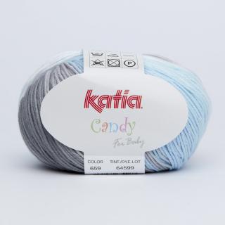 Katia CANDY Farba: 575/659 ... Modrá-šedá