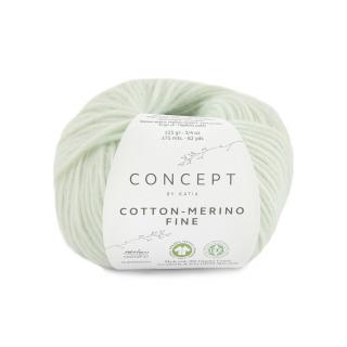 Katia COTTON MERINO FINE Farba: 1248/84 ... Zeleno-biela