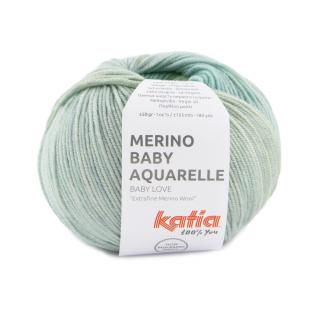 Katia MERINO BABY AQUARELLE Farba: 512/352 ... Krémová-modrá-zelená