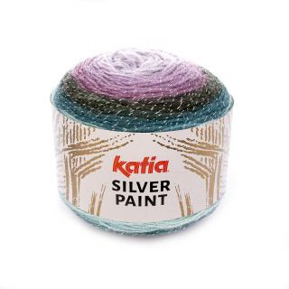 Katia SILVER PAINT Farba: 1088/108 ... Fialková-černicová-fľašková zelená-nebíčková modrá