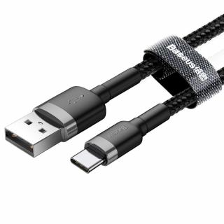 BASEUS kabel Cafule USB / USB C 2A 2 metry šedo-černý