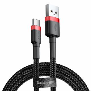 BASEUS kabel Cafule USB / USB C 3A 1 metr červeno-černý