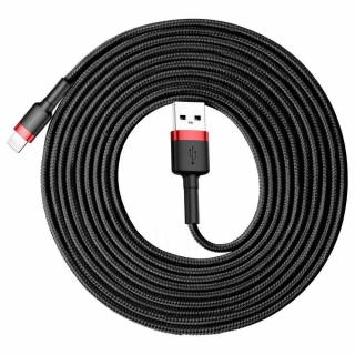 BASEUS kabel USB Cafule pro iPhone Lightning 8-pin 2A 3 metry červený-černý CALKLF-R91
