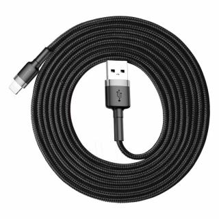 BASEUS kabel USB Cafule pro iPhone Lightning 8-pin 2A 3 metry šedo-černý CALKLF-RG1