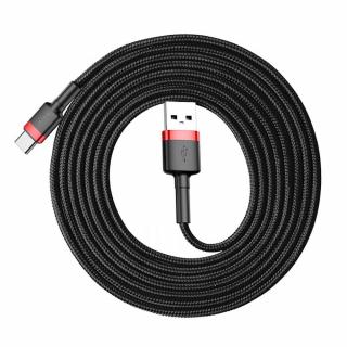 BASEUS kábel USB Cafule Typ C 2A 3 metre červeny-čierny CATKLF-U91