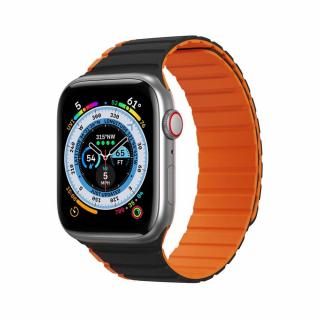 DUX DUCIS LD silikónový remienok pre Apple Watch 38/40/41 mm čierny/oranžový