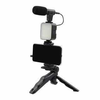 Kombinované selfie so statívom na živé vysielanie s LED bleskom a mikro a diaľkovým ovládaním AY-49