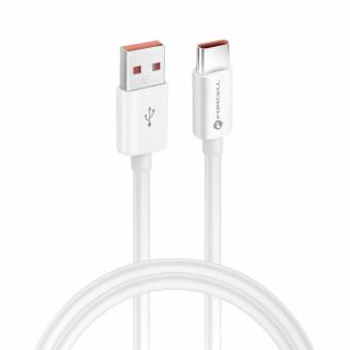 Nabíjací kábel FORCELL USB > USB-C, QC4.0, 3A/20V, 60W, 1m, biely, C336