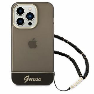 Originálne puzdro GUESS GUHCP14XHGCOHK pre iPhone 14 PRO MAX (IML Electro Cam w. Strap Translucent / čierne)