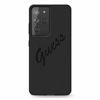 Originálne puzdro GUESS GUHCS21LLSVSBK pre Samsung S21 Ultra (Script Vintage / čierne)