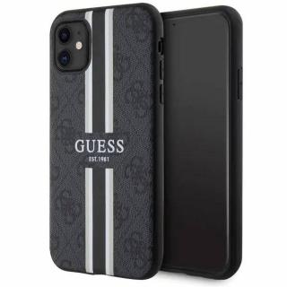 Originálne puzdro GUESS GUHMN61P4RPSK pre iPhone 11 (Magsafe 4G Printed Stripes / čierne)